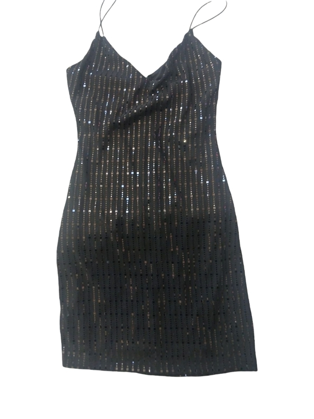 B Darlin Black Sequin Mini Slip Dress